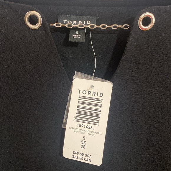 NWT Torrid Mini Black Long Sleeve Dress With Chain Detail Size 5X - Picture 5 of 8